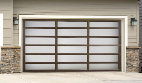 Full-view aluminum & glass garage door