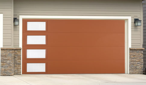 Modern steel garage door