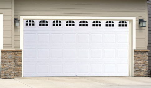 Traditional 16x7 steel garage door